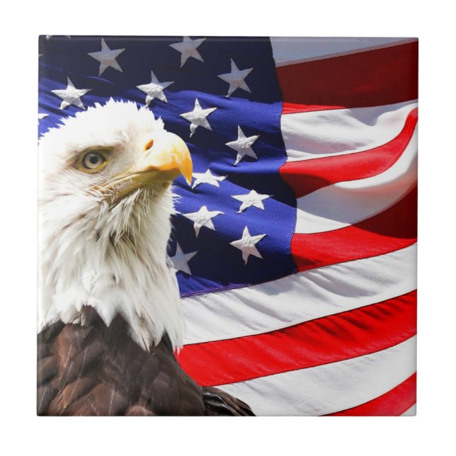 Amerikanska Flagga och Örn Kakelplatta (Framsidan)