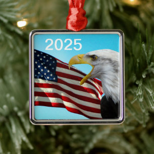 Amerikanska Flagga och Örn Patriotic Ornament