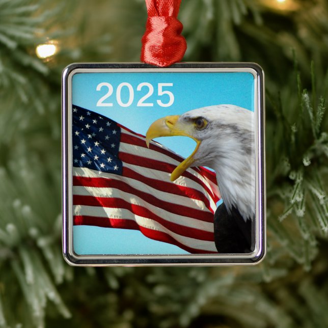 Amerikanska Flagga och Örn Patriotic Ornament (Träd)
