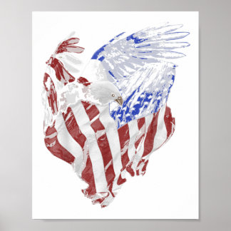 Amerikanska Flagga och Örn Patriotic Poster