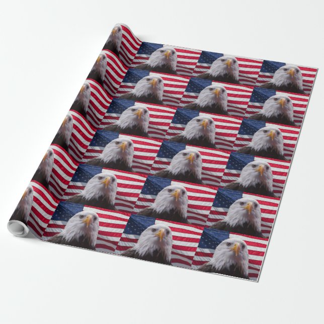 Amerikanska flagga och örn presentpapper (Utrullad)