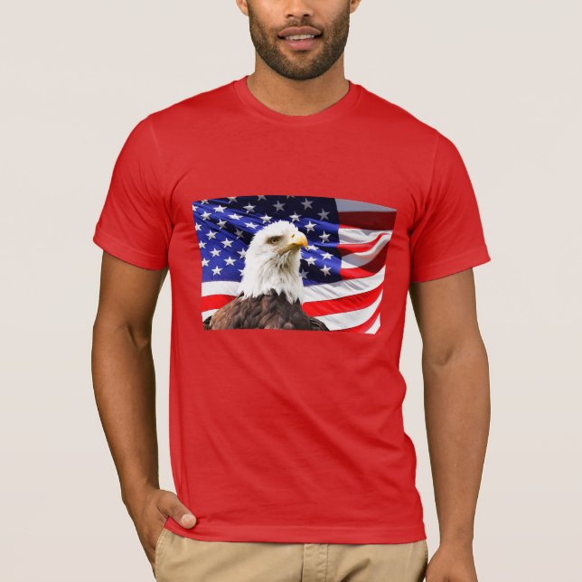 Amerikanska Flagga och Örn T Shirt (Framsida)