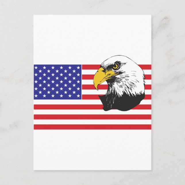 Amerikanska Flagga och Örn Vykort (Framsida)