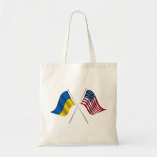 Amerikanska flagga och ukrainska flagga tygkasse