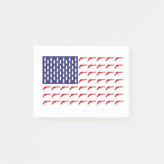 Amerikanska-Flagga-of-Revolver—Guns Post-it Block (Framsida)