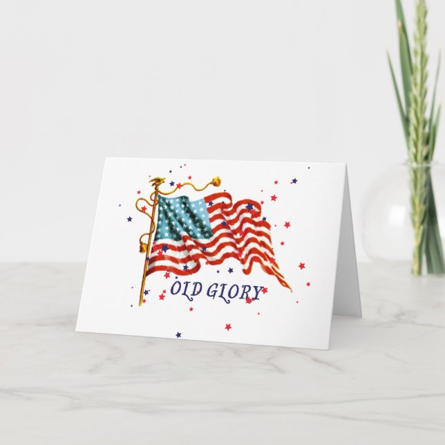 Amerikanska Flagga, Old glory Kort (Framsida)