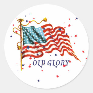 Amerikanska Flagga, Old glory Runt Klistermärke