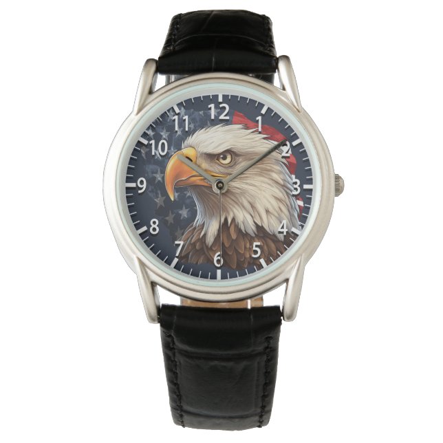 Amerikanska Flagga Örn Armbandsur (Framsida)