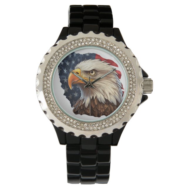 Amerikanska Flagga Örn Armbandsur (Framsida)