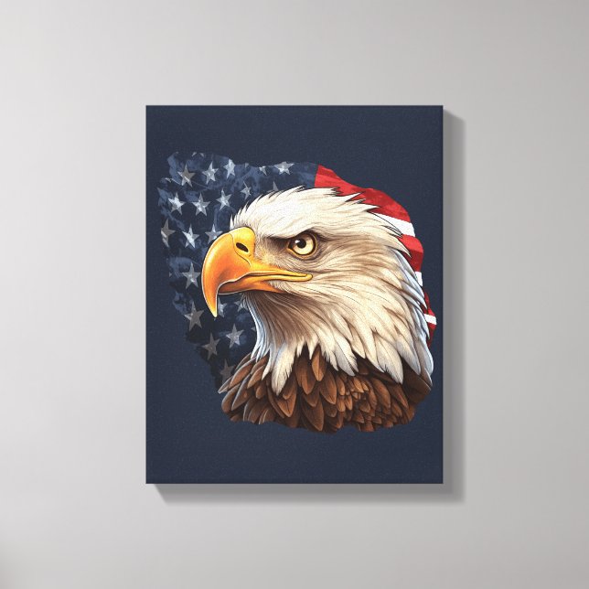 Amerikanska Flagga Örn Canvastryck (Framsida)