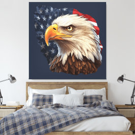 Amerikanska Flagga Örn Canvastryck