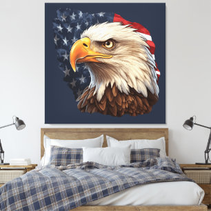 Amerikanska Flagga Örn Canvastryck