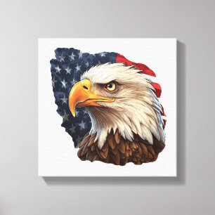 Amerikanska Flagga Örn Canvastryck