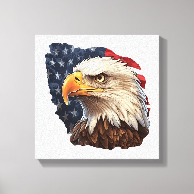 Amerikanska Flagga Örn Canvastryck (Framsida)