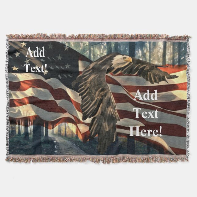 Amerikanska Flagga Örn Filt (Framsidan)