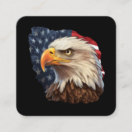 Amerikanska Flagga Örn Fyrkantigt Visitkort