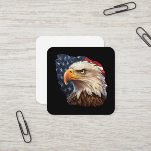 Amerikanska Flagga Örn Fyrkantigt Visitkort
