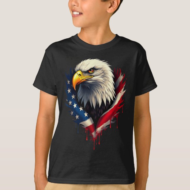 Amerikanska Flagga Örn Independence day _3 T Shirt (Framsida)