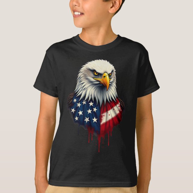 Amerikanska Flagga Örn Independence day _4 T Shirt (Framsida)