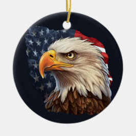 Amerikanska Flagga Örn Julgransprydnad Keramik