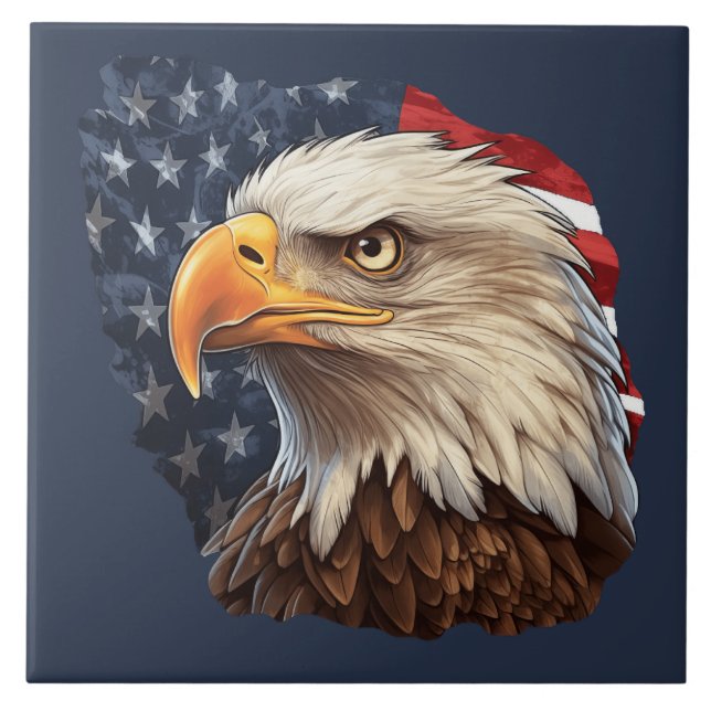 Amerikanska Flagga Örn Kakelplatta (Framsidan)