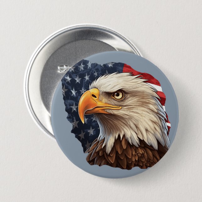 Amerikanska Flagga Örn Knapp (Framsida & baksida)