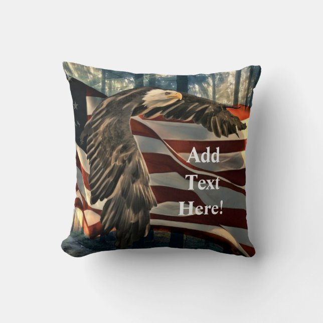 Amerikanska Flagga Örn Kudde (Framsida)