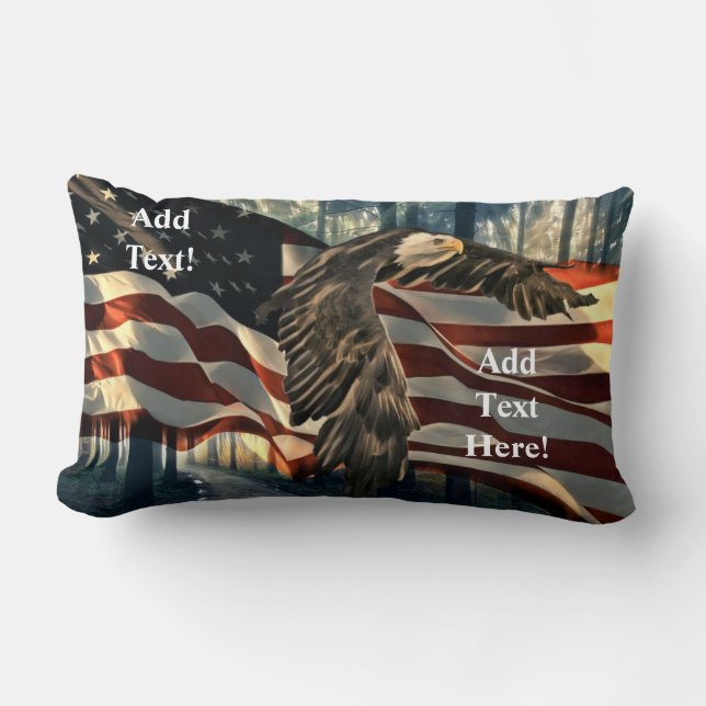 Amerikanska Flagga Örn Lumbarkudde (Framsida)