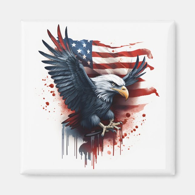 Amerikanska flagga örn magnet (Framsidan)