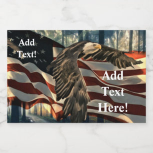 Amerikanska Flagga Örn Mat Etiketter