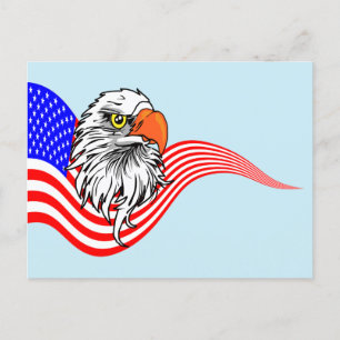 Amerikanska Flagga Örn Patriotisk konst Vykort