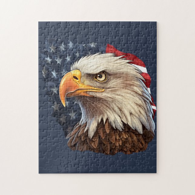 Amerikanska Flagga Örn Pussel (Vertikal)