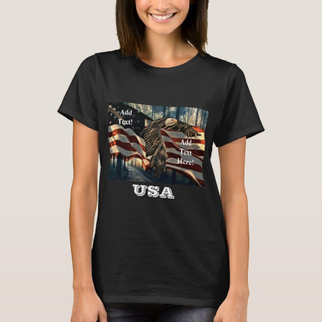 Amerikanska Flagga Örn T Shirt (Framsida)