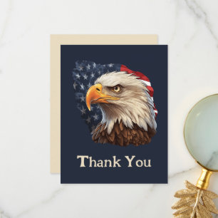 Amerikanska Flagga Örn Tack Kort