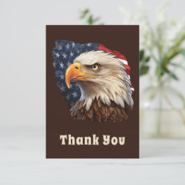 Amerikanska Flagga Örn Tack Kort