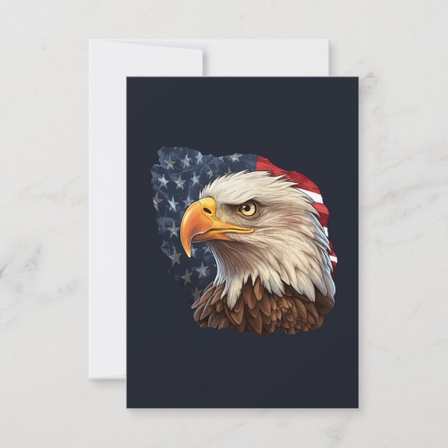 Amerikanska Flagga Örn Tack Kort (Framsida)