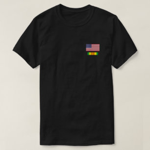 Amerikanska Flagga över Vietnam Service Ribbon   T Shirt