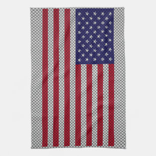 amerikanska Flagga på Stil-utskrift av kolfiber Kökshandduk