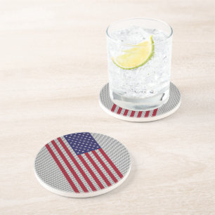 amerikanska Flagga på Stil-utskrift av kolfiber Underlägg