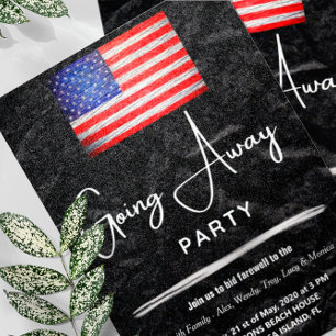 Amerikanska Flagga på väg bort Party Militär Inbjudningar