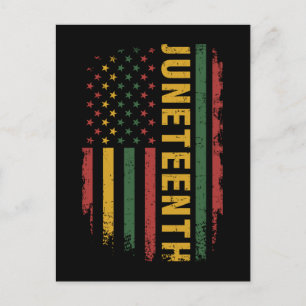 Amerikanska flagga pan african firar Junetelfte Vykort