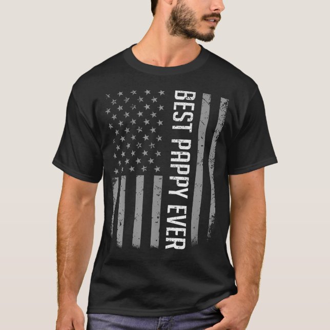 Amerikanska Flagga Pappa T Shirt (Framsida)