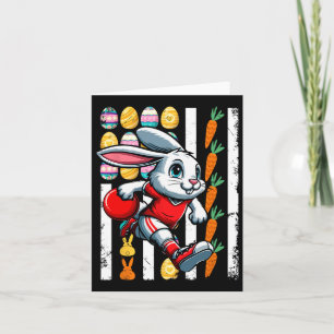 Amerikanska Flagga Påskägg Bunny Spela Bowling Pl Kort