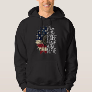 Amerikanska Flagga patriot Hem of the Free på grun Hoodie