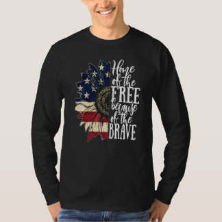 Amerikanska Flagga patriot Hem of the Free på grun T Shirt