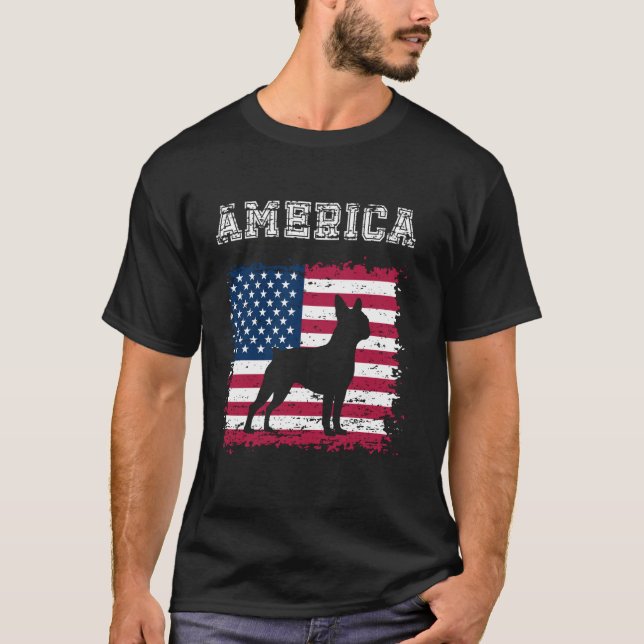 Amerikanska Flagga Patriotic 4:e juli Boston Terri T Shirt (Framsida)