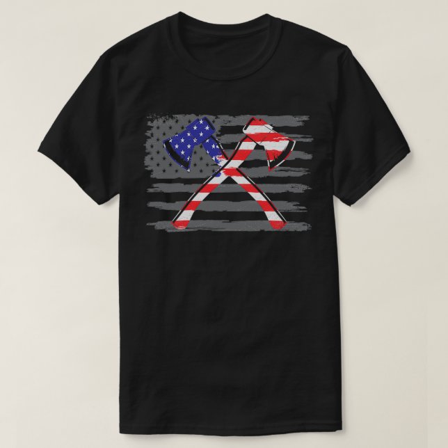 Amerikanska Flagga Patriotic Ax Throwing Gift Idea T Shirt (Design framsida)