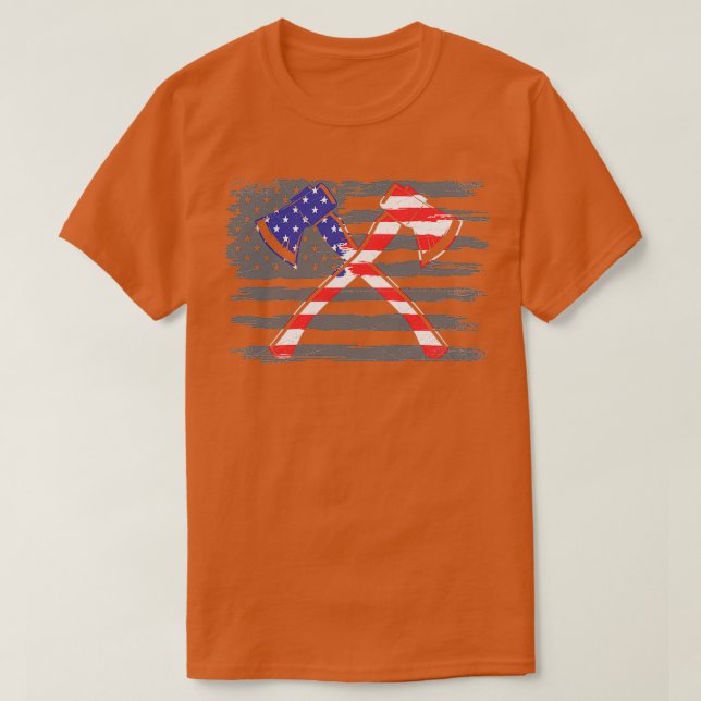 Amerikanska Flagga Patriotic Ax Throwing Gift Idea T Shirt (Design framsida)