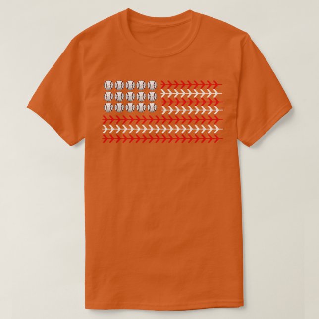 Amerikanska Flagga Patriotic Baseball 10 T Shirt (Design framsida)