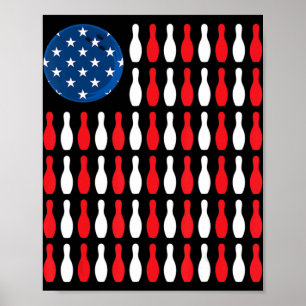 Amerikanska Flagga - Patriotic Bowlareare & Bowlin Poster